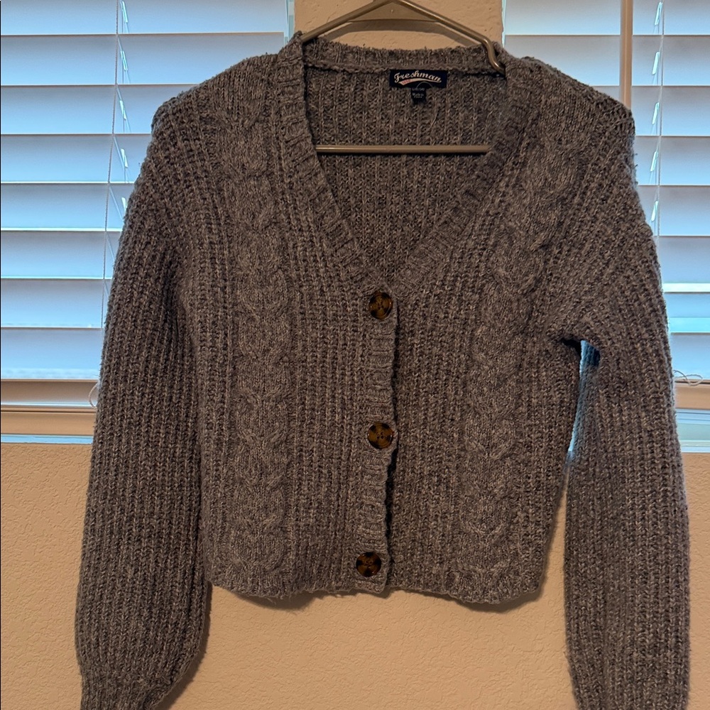 Freshman 1996 Blue Charcoal Button-Up Cardigan